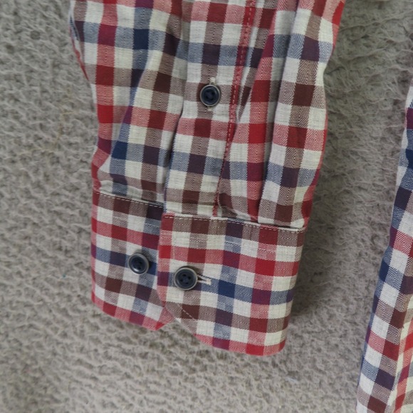 Johnston Murphy Shirt Mens Large Blue Check Long Sleeve Button Up Flip Cuff - Picture 4 of 10